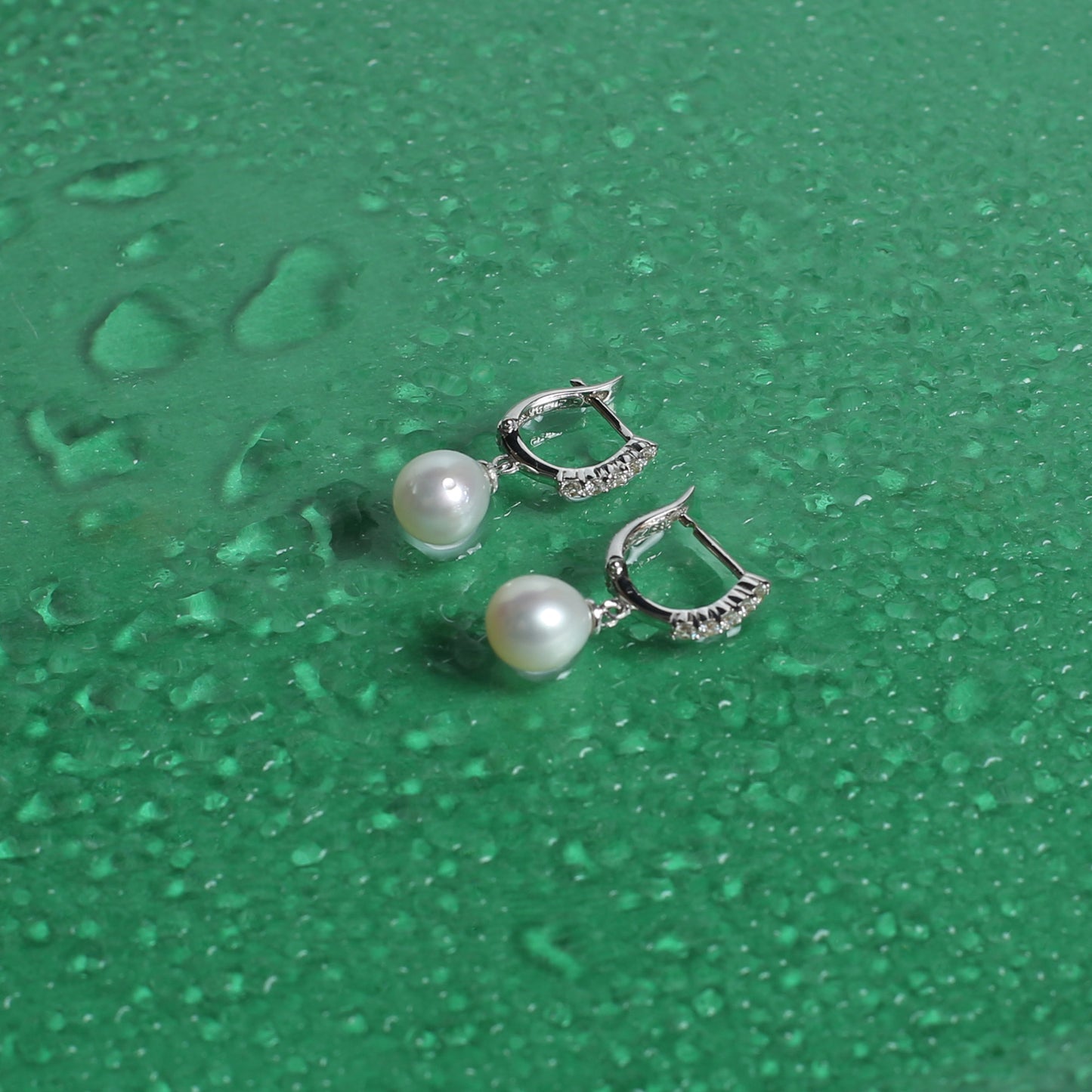 Boucles D'Oreilles Pendantes En Perles Blanches